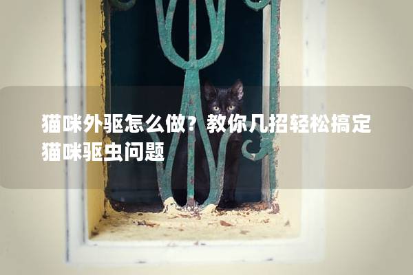 猫咪外驱怎么做？教你几招轻松搞定猫咪驱虫问题