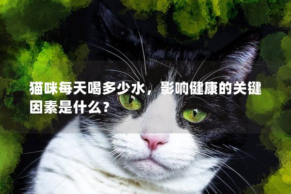 猫咪每天喝多少水，影响健康的关键因素是什么？