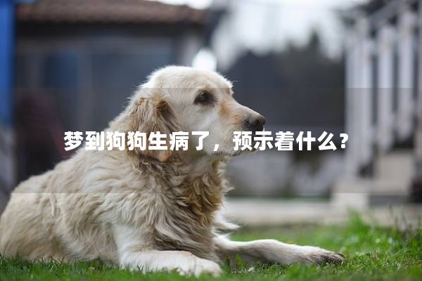 梦到狗狗生病了，预示着什么？