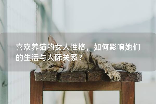 喜欢养猫的女人性格，如何影响她们的生活与人际关系？